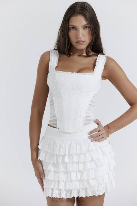 House of CB Catalina White Broderie Anglais Corset Clothing 4H6N21