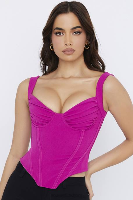 House of CB Dana Fuchsia Boned Corset Top Clothing 4H6N75