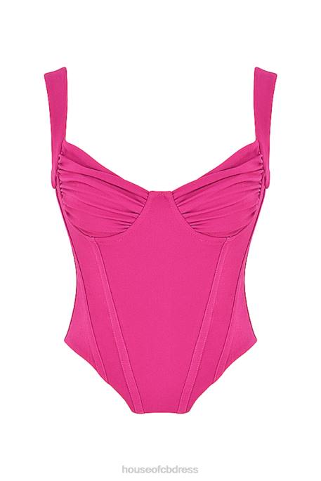 House of CB Dana Fuchsia Boned Corset Top Clothing 4H6N75