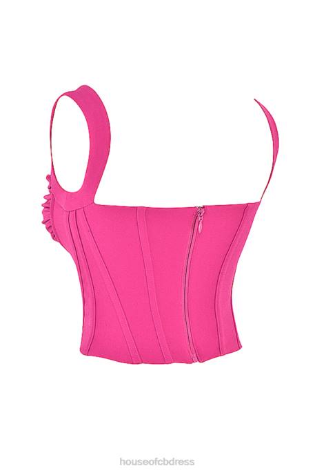 House of CB Dana Fuchsia Boned Corset Top Clothing 4H6N75