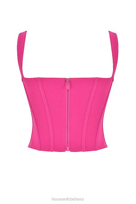 House of CB Dana Fuchsia Boned Corset Top Clothing 4H6N75
