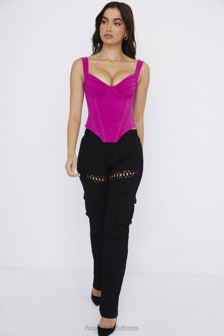 House of CB Dana Fuchsia Boned Corset Top Clothing 4H6N75