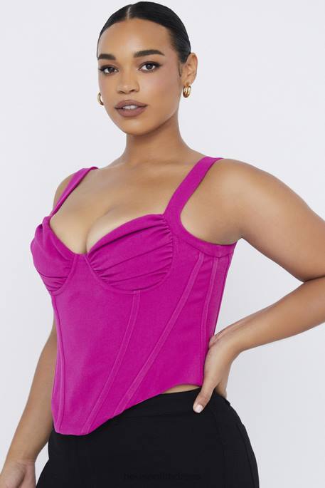 House of CB Dana Fuchsia Boned Corset Top Clothing 4H6N75