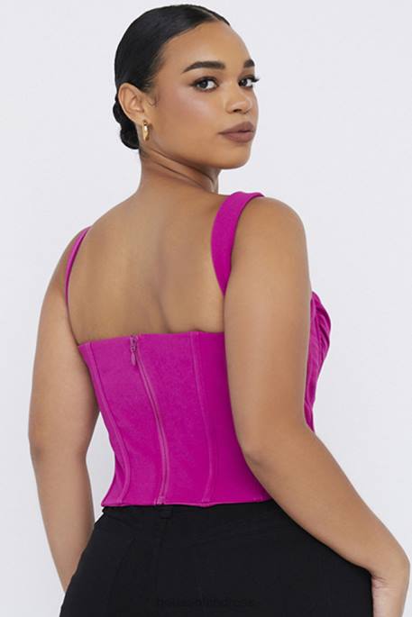 House of CB Dana Fuchsia Boned Corset Top Clothing 4H6N75
