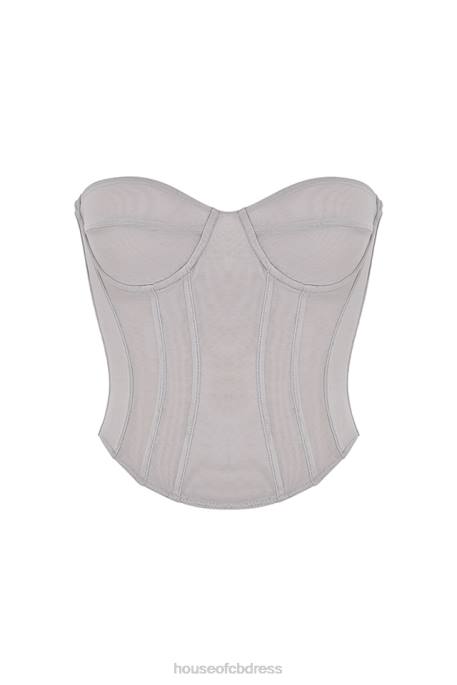 House of CB Demi Grey Underwired Corset Clothing 4H6N51