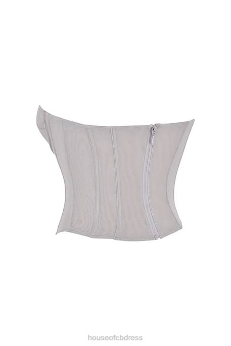 House of CB Demi Grey Underwired Corset Clothing 4H6N51