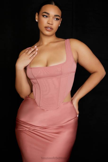 House of CB Edetta Rose Mesh Corset Clothing 4H6N73