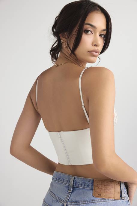 House of CB Emilee Ivory Satin and Lace Corset Clothing 4H6N53