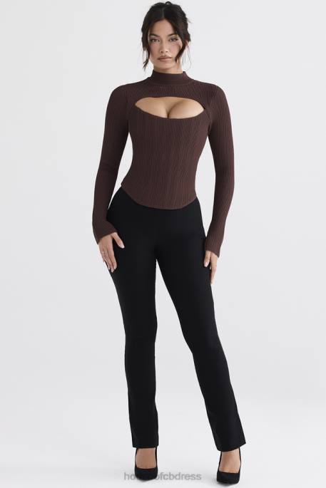 House of CB Georgina Cocoa Knitted Corset Clothing 4H6N32