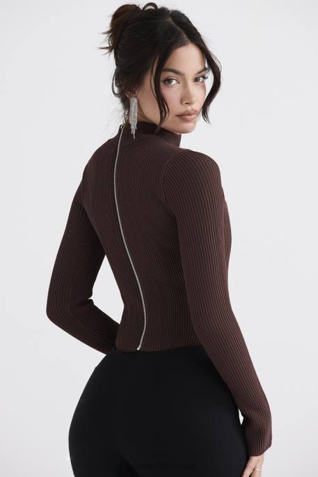 House of CB Georgina Cocoa Knitted Corset Clothing 4H6N32