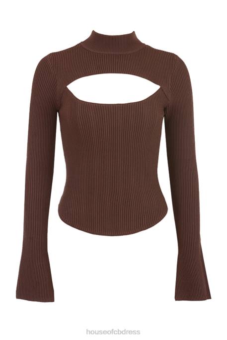 House of CB Georgina Cocoa Knitted Corset Clothing 4H6N32