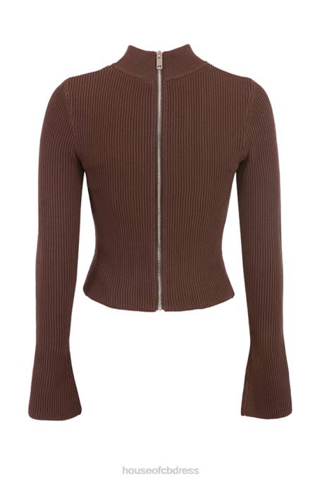 House of CB Georgina Cocoa Knitted Corset Clothing 4H6N32