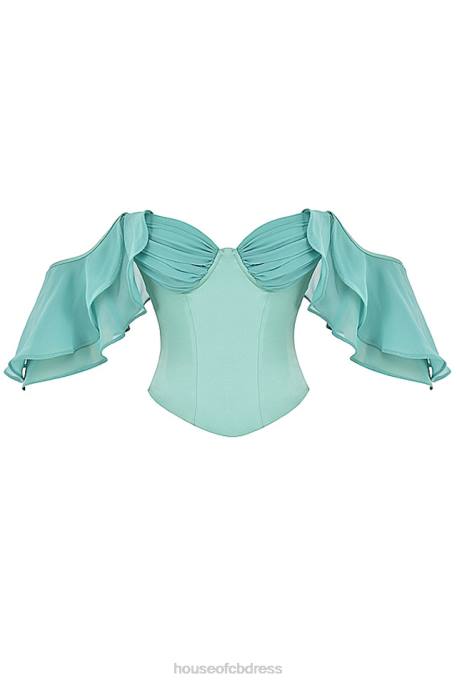 House of CB Isabella Jade Ruffle Sleeve Corset Clothing 4H6N47