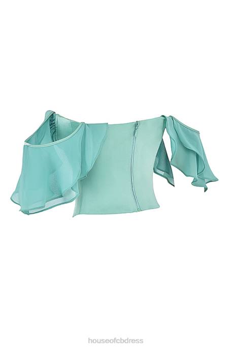 House of CB Isabella Jade Ruffle Sleeve Corset Clothing 4H6N47