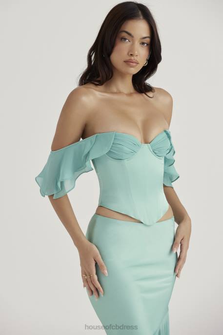House of CB Isabella Jade Ruffle Sleeve Corset Clothing 4H6N47
