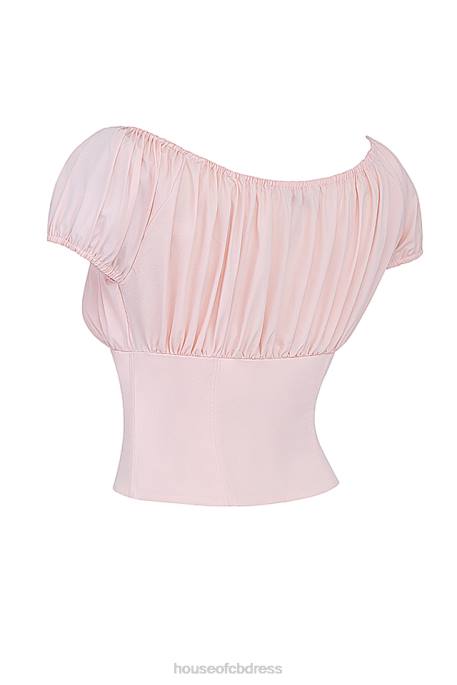House of CB Kitty Baby Pink Gathered Top Clothing 4H6N19