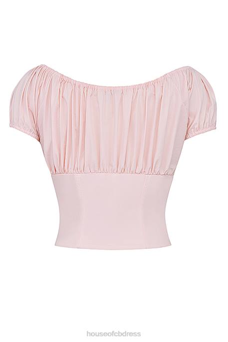 House of CB Kitty Baby Pink Gathered Top Clothing 4H6N19