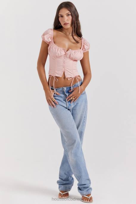 House of CB Kitty Baby Pink Gathered Top Clothing 4H6N19