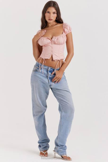 House of CB Kitty Baby Pink Gathered Top Clothing 4H6N19