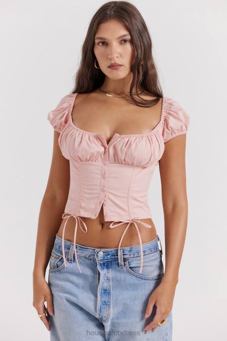 House of CB Kitty Baby Pink Gathered Top Clothing 4H6N19
