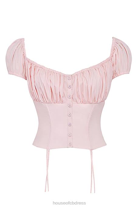 House of CB Kitty Baby Pink Gathered Top Clothing 4H6N19