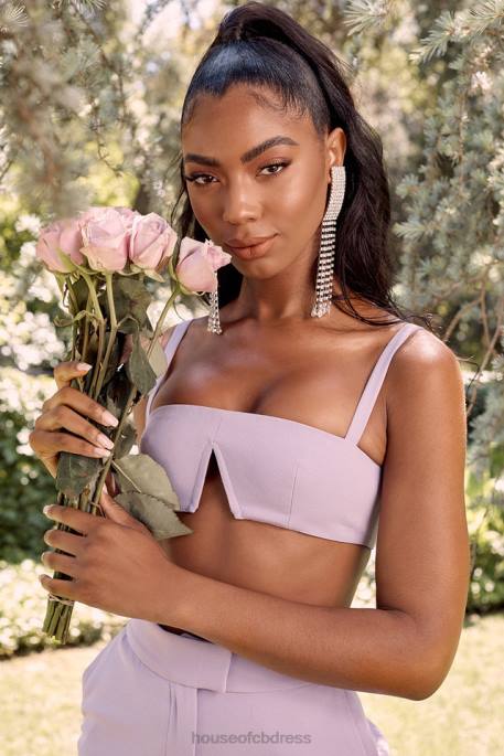 House of CB Leela Violet Crepe V Wire Bralet Clothing 4H6N813