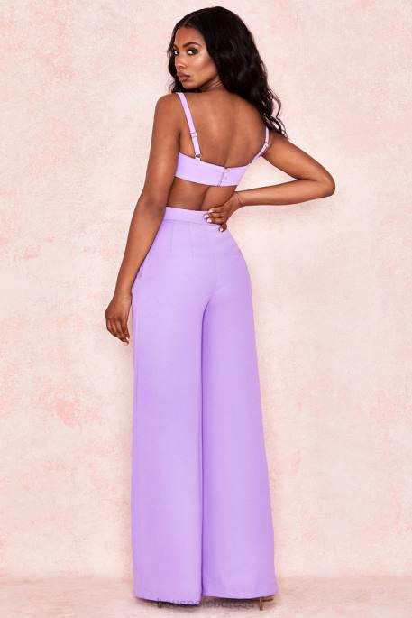 House of CB Leela Violet Crepe V Wire Bralet Clothing 4H6N813