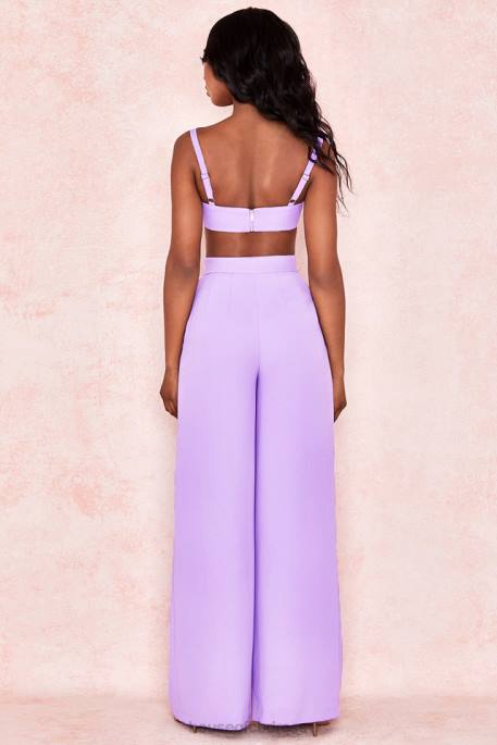 House of CB Leela Violet Crepe V Wire Bralet Clothing 4H6N813