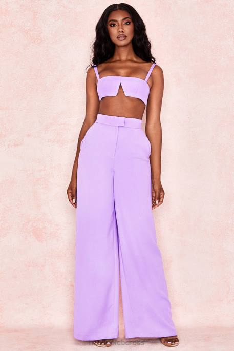House of CB Leela Violet Crepe V Wire Bralet Clothing 4H6N813