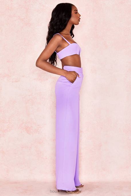 House of CB Leela Violet Crepe V Wire Bralet Clothing 4H6N813