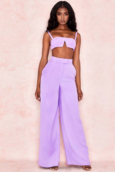 House of CB Leela Violet Crepe V Wire Bralet Clothing 4H6N813