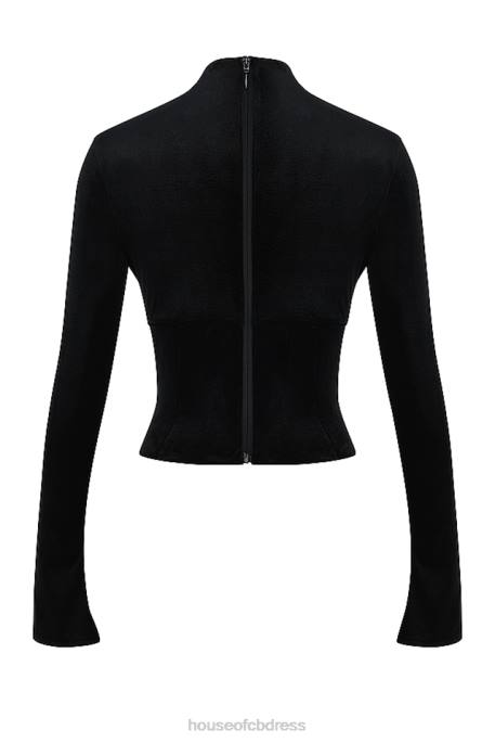 House of CB Leonora Black Velvet Corset Clothing 4H6N33