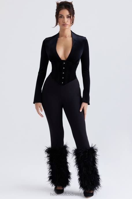 House of CB Leonora Black Velvet Corset Clothing 4H6N33