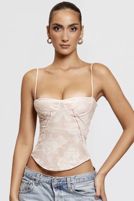 House of CB Lisette Pink Floral Lace Camisole Clothing 4H6N704