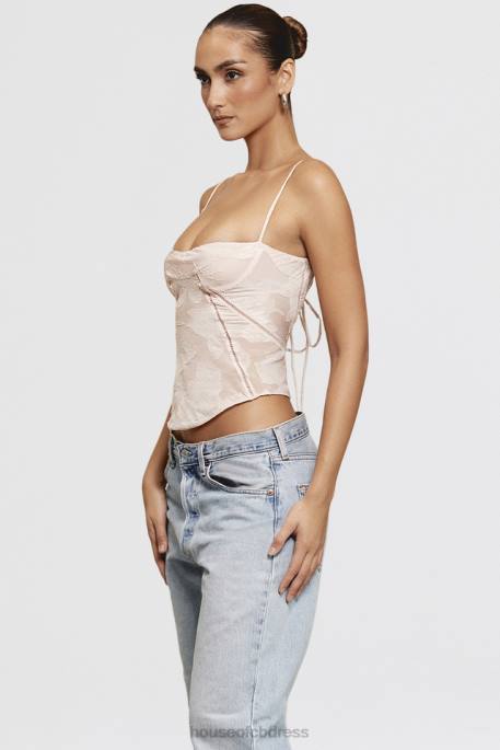 House of CB Lisette Pink Floral Lace Camisole Clothing 4H6N704