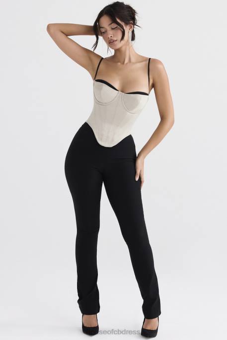 House of CB Luette Beige Satin Underwired Corset Clothing 4H6N30