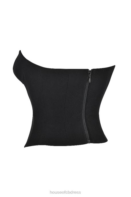 House of CB Lydia Black Plunge Corset Clothing 4H6N45