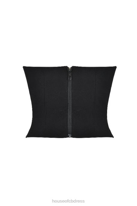 House of CB Lydia Black Plunge Corset Clothing 4H6N45