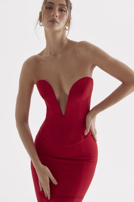 House of CB Lydia Red Rose Plunge Corset Clothing 4H6N31