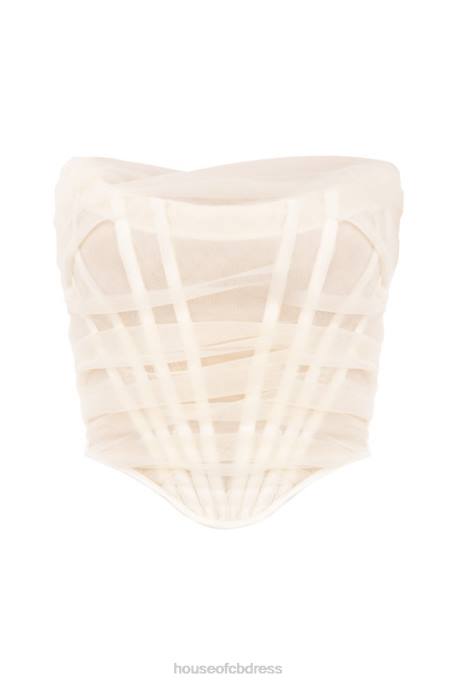 House of CB Melinda Ivory Boned Corset Clothing 4H6N108