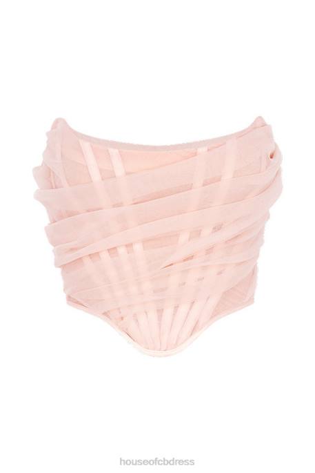 House of CB Melinda Pink Boned Corset Clothing 4H6N100