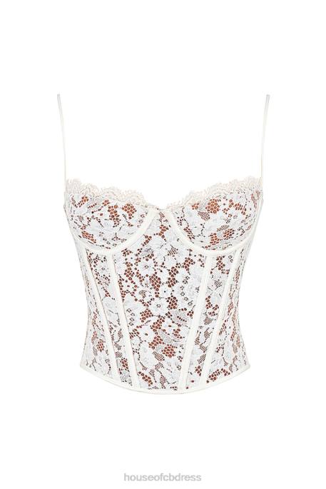 House of CB Mila Ivory Lace Underwired Corset Clothing 4H6N42