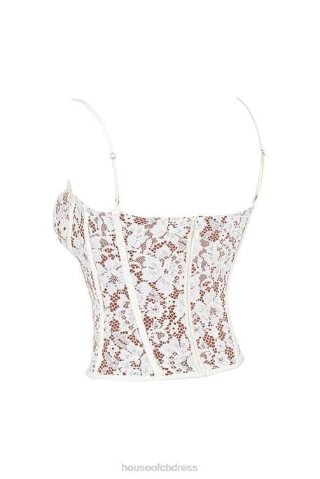 House of CB Mila Ivory Lace Underwired Corset Clothing 4H6N42