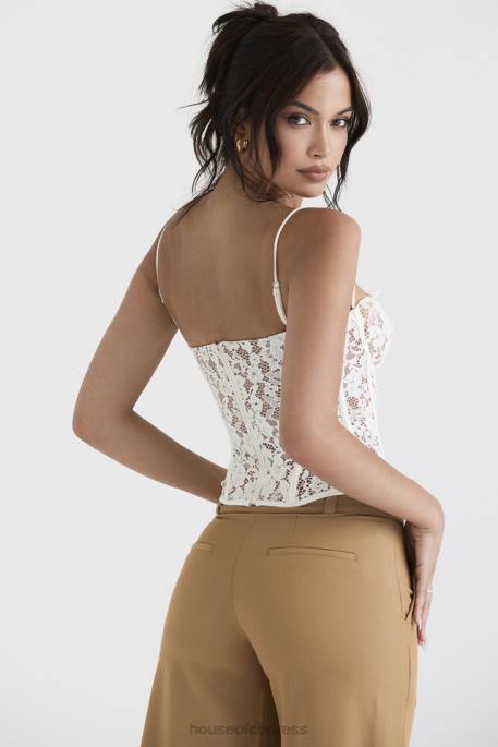 House of CB Mila Ivory Lace Underwired Corset Clothing 4H6N42
