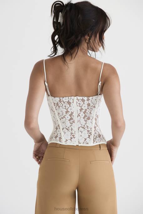 House of CB Mila Ivory Lace Underwired Corset Clothing 4H6N42