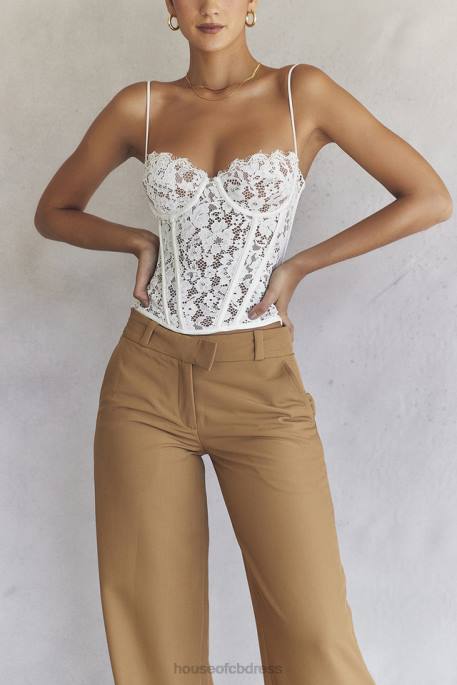 House of CB Mila Ivory Lace Underwired Corset Clothing 4H6N42