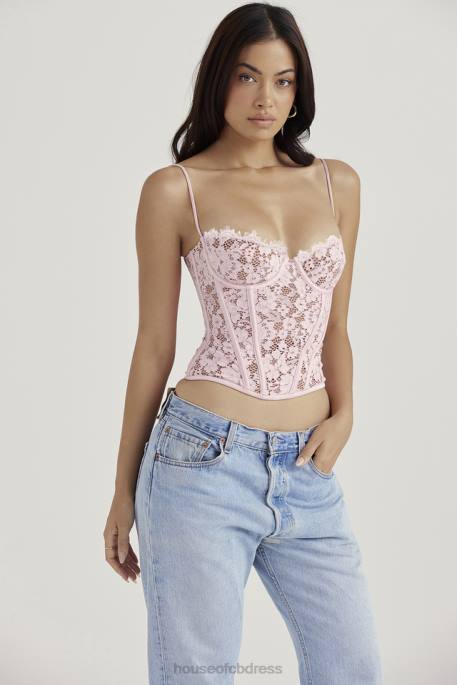 House of CB Mila Rose Lace Underwired Corset Clothing 4H6N48