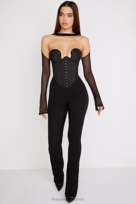House of CB Mina Black Structured Corset Clothing 4H6N72