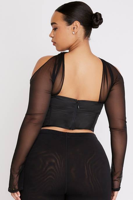 House of CB Mina Black Structured Corset Clothing 4H6N72