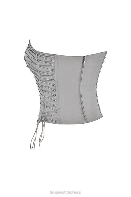 House of CB Mirabelle Smoke Lace Up Corset Clothing 4H6N40